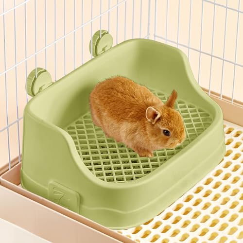 Kaninchen Toilette, Kleintier Katzentoilette für Käfige Abnehmbar Ecktoilette Töpfchentrainer für Kaninchen Meerschweinchen Hamster Chinchillas (Grün) von septillar