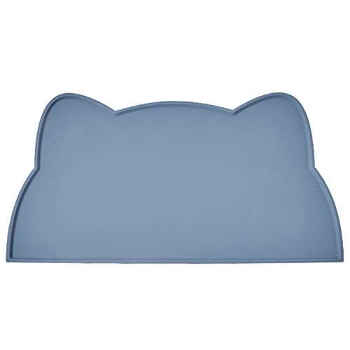 Napfunterlage Silikon Katzen und Kleine Hunde, wasserdichte Haustier Futtermatten rutschfeste Katzennapf Unterlage (Stein Blau) von septillar