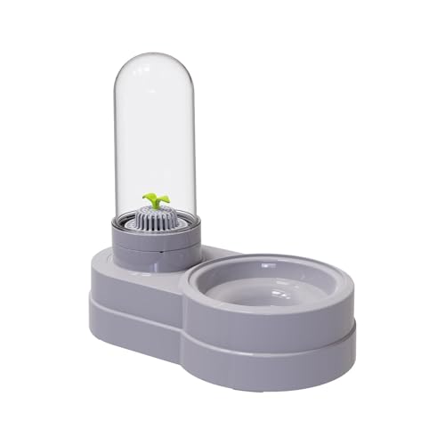 Wasserspender für Katzen und Hunde, 580 ml Automatischer Schwerkraft Haustier Trinkbrunnen mit Filter für Kleine Hunde Katzen Kaninchen Kleintiere (Grau) von septillar