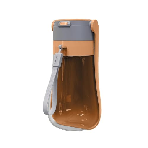 Faltbare Trinkflasche Hund für Unterwegs [Orange, 430ml] Tragbare Haustier Wasserflasche Wasserspender Wassernapf Freien Wandern Reisen Hundezubehör von septillar