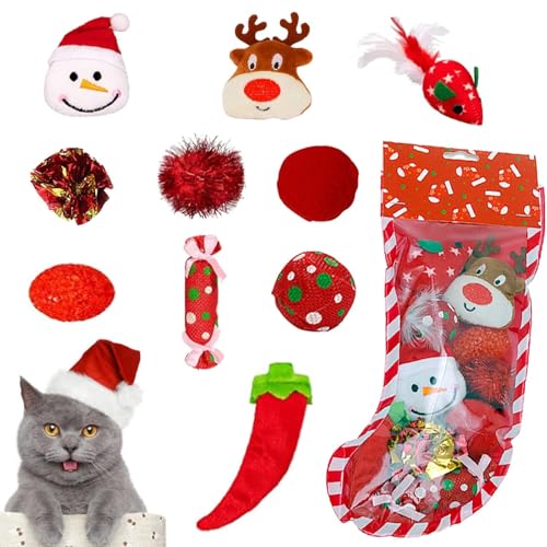 septillar Katzen Spielzeug, 10 Stück Weihnachten Katzenspielzeug Set Interaktive Haustier Katze Maus Kauen Plüsch Spielzeug septillar Katzen Spielzeug, 10 Stück Weihnachten Katzenspielzeug Set Interaktive Haustier Katze Maus Kauen Plüsch Spielzeug von septillar