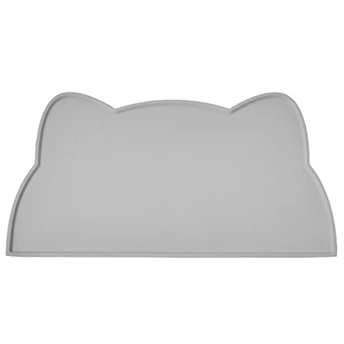 Napfunterlage Katzen Hund, 52x30 cm Silikon wasserdichte Futterunterlage rutschfeste Futternäpfe Wassernapf Katzenmatte (Dunkel Grau) von septillar