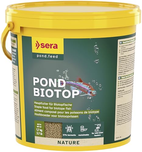 Pond Biotop 3,8 L (1,7 kg) | Biotopfischfutter aus nachhaltigem Insektenmehl | Teichfutter | Goldfischfutter von sera