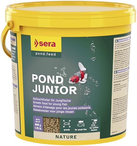 Pond Junior 3,8 L (800 g) | Aufzuchtfutter für Junge, kleine Teichfische | Teichfutter | Goldfischfutter von sera