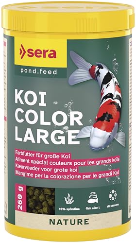sera Koi Color Large 1 L (260g) | natürliches Farbfutter ohne Zusatzstoffe | 10% Spirulina & reich an Omega-Fettsäuren | optimal für farbenprächtige Koi ab 25 cm | leicht verdauliches Granulat von sera