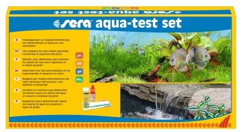 sera 04000 aqua-test set, Test Set fürs Aquarium & den Teich mit den 4 wichtigsten Wassertest pH, GH, KH, NO2 Teichwasser oder Aquarienwasser Testen für Fortgeschrittene schnell, genau, professionell von sera