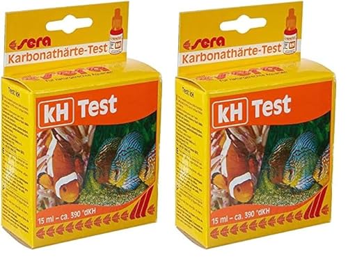 sera 04210 Karbonathärte Test (KH), misst zuverlässig und genau die Karbonathärte, für Süß- & Meerwasser, im Aquarium oder Teich, 15 ml (2er Pack) von sera
