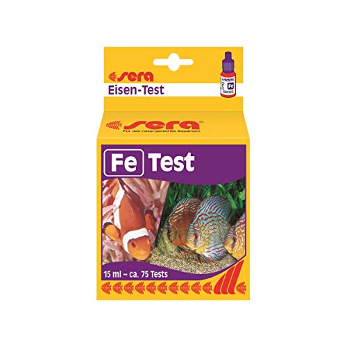 sera 04610 Eisen Test (Fe), Wassertest für ca. 75 Messungen, misst zuverlässig und genau den Eisengehalt, für Süß- & Meerwasser, im Aquarium oder Teich, 4610 von sera
