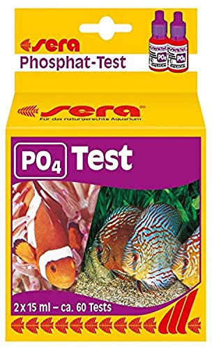 sera 04930 Phosphat Test (P04), Wassertest für ca. 60 Messungen, misst zuverlässig und genau den Phosphatgehalt, für Süß- & Meerwasser, im Aquarium oder Teich, 1 Stück (1er Pack) von sera