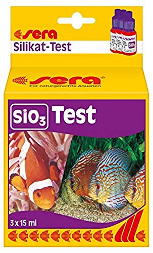 sera 04942 Silikat Test (SiO3), Wassertest, misst zuverlässig und genau den Silikatgehalt, die Ursache bei Kieselalgen, für Süß- & Meerwasser, im Aquarium oder Teich, farblos von sera