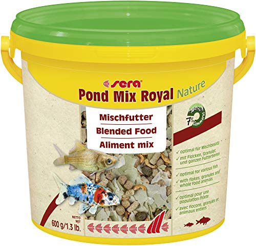 sera 07102 Pond Mix royal 3,8 Ltr. - Futtermischung aus Flocken, Sticks und mit 7% Gammarus als Leckerbissen für alle Teichfische, Teichfutter BZW. Goldfischfutter von sera