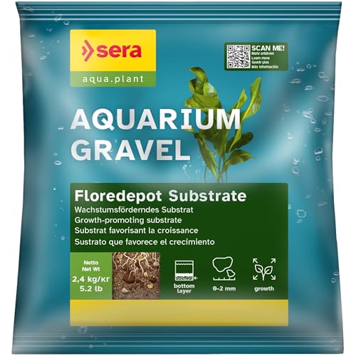 sera Aqua Gravel Floredepot Substr 2,4kg | Bodengrund für alle Süßwasseraquarien | Nährboden und Dünger für Aquariumpflanzen | als Basis unter Kies | Enthält Torf und Aktiv-pellets von sera