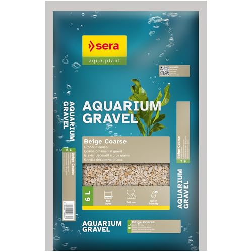 sera Aquarium Gravel Beige Coarse 6 L | Bodengrund für alle Süßwasseraquarien | verträglich für Fische, Welse und Garnelen | natürliche Optik von sera