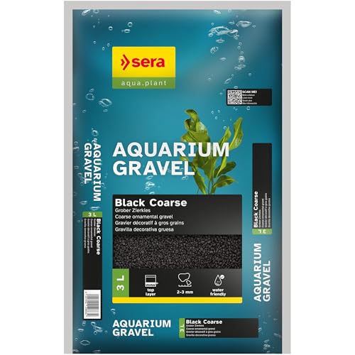 sera Aquarium Gravel Black Coarse 3 L | Bodengrund für alle Süßwasseraquarien | verträglich für Fische, Welse und Garnelen | natürliche Optik von sera