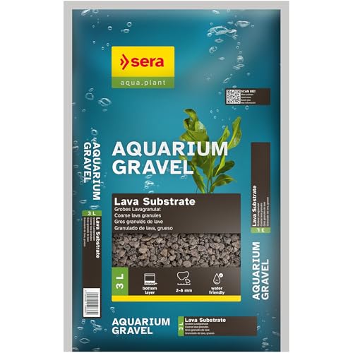 sera Aquarium Gravel Lava Substrate 3 L | Bodengrund für alle Süßwasseraquarien | verträglich für Fische, Welse und Garnelen | natürliche Optik von sera