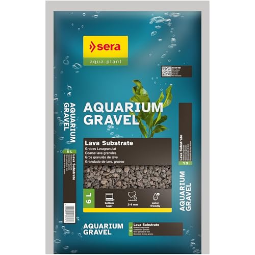 sera Aquarium Gravel Lava Substrate 6 L | Bodengrund für alle Süßwasseraquarien | verträglich für Fische, Welse und Garnelen | natürliche Optik von sera