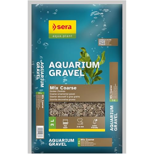 sera Aquarium Gravel Mix Coarse 3 L | Bodengrund für alle Süßwasseraquarien | verträglich für Fische, Welse und Garnelen | natürliche Optik von sera
