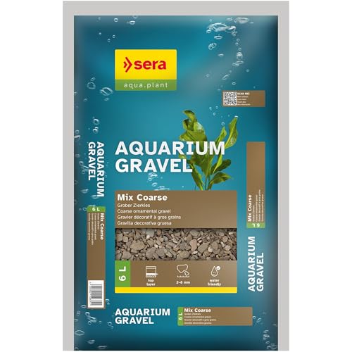 sera Aquarium Gravel Mix Coarse 6 L | Bodengrund für alle Süßwasseraquarien | verträglich für Fische, Welse und Garnelen | natürliche Optik von sera