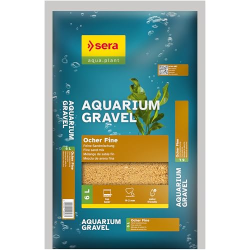sera Aquarium Gravel Ocher Fine 6 L | Bodengrund für alle Süßwasseraquarien | verträglich für Fische, Welse und Garnelen | natürliche Optik von sera