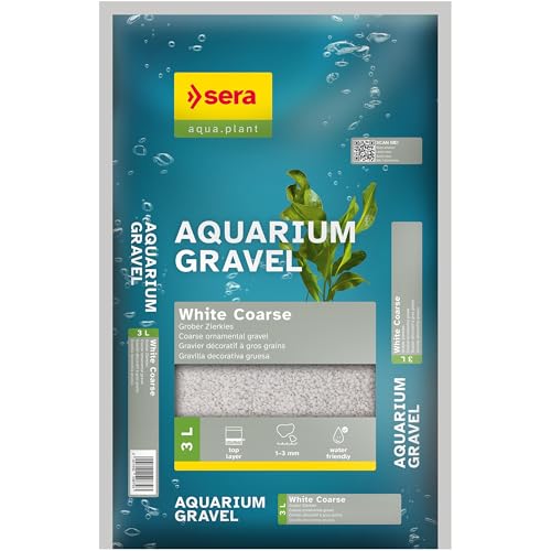 sera Aquarium Gravel White Coarse 3 L | Bodengrund für alle Süßwasseraquarien | verträglich für Fische, Welse und Garnelen | natürliche Optik von sera