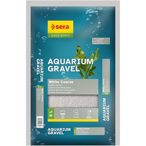 sera Aquarium Gravel White Coarse 6 L | Bodengrund für alle Süßwasseraquarien | verträglich für Fische, Welse und Garnelen | natürliche Optik von sera