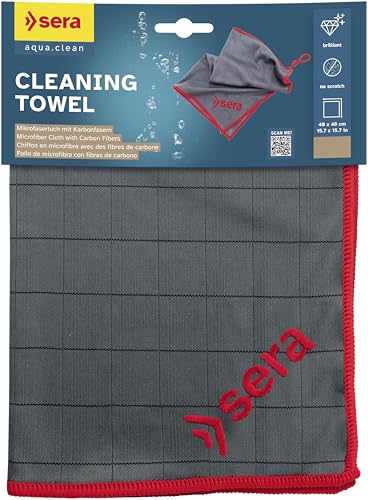 sera Cleaning Towel | Schnelltrocknendes Mikrofasertuch mit Karbonfasern | zur streifenfreien Reinigung von Glas | 40 x 40 cm und bei bis zu 60 °C waschbar sera Cleaning Towel | Schnelltrocknendes Mikrofasertuch mit Karbonfasern | zur streifenfreien Reinigung von Glas | 40 x 40 cm und bei bis zu 60 °C waschbar von sera