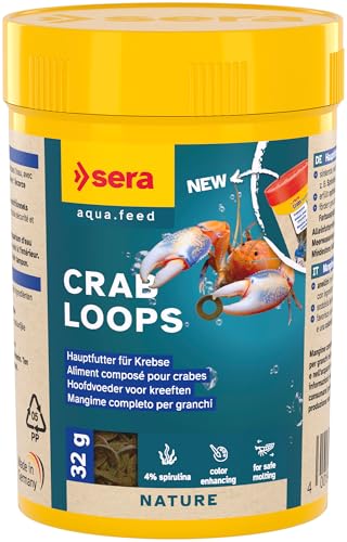 sera Crab Loops Krebsfutter 32 g | Hauptfutter aus sinkenden Loops für Süß- & Meerwasser-Krebse | Mit Spirulina & Erlenzapfen | Fördert Gesundheit & Farbenpracht | Natürliche Ernährungsgewohnheit von sera