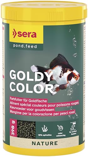 sera Goldy Color 1000 ml | Farbfutter für Goldfische | Natürliche Farbausprägung für Goldfische & andere wählerische Kaltwasserfische | Hoher Spirulinaanteil (10%) | Ohne Farb- & Konservierungsstoffe von sera