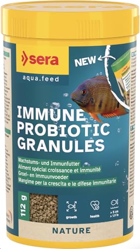 sera Immune Probiotic Granules 250 ml (112 g) | Probiotisches Wachstumsfutter für Fische bis 4 cm | Förderung von schnellem Wachstum & brillanter Farbausprägung | Ideal für Zucht & Fischgesundheit von sera