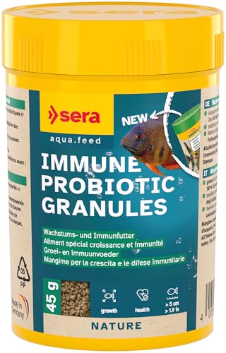 sera Immune Probiotic Granules 100 ml | Probiotisches Wachstumsfutter für Zierfische ab 4cm | Förderung von Farbe & Wachstum | EFSA-Empfohlen | Ideal für Zucht | Reduzierte Wasserbelastung von sera