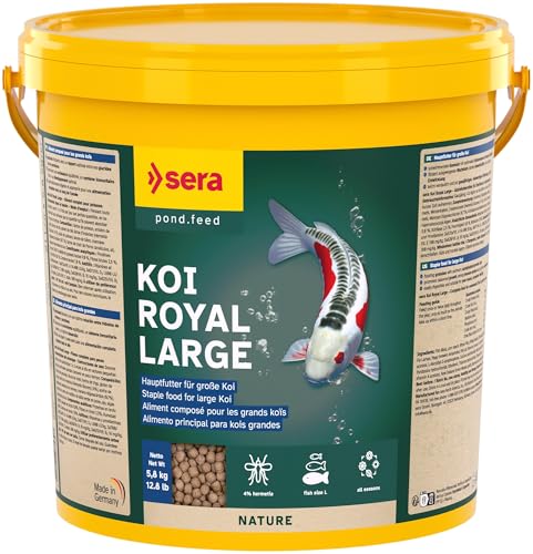 sera Koi Royal Nature Large 21 L (5,8kg) | Hauptfutter für Koi ab 25 cm | ohne Farb-& Konservierungsstoffe | mit Omega-Fettsäuren & Mannan-Oligosaccharide | optimale Verdauung & Teichwasser schonend von sera