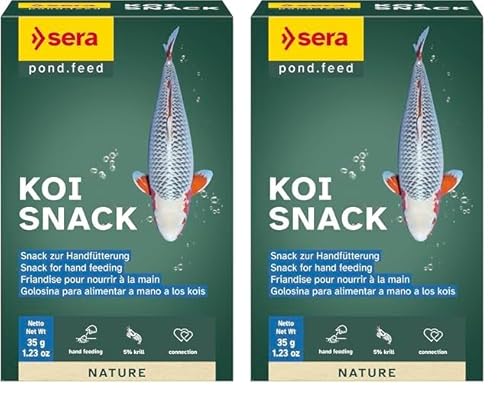 sera Koi Snack Nature 20 St (35 g) - Koifutter - der Snack zur Fütterung aus der Hand (Packung mit 2) von sera
