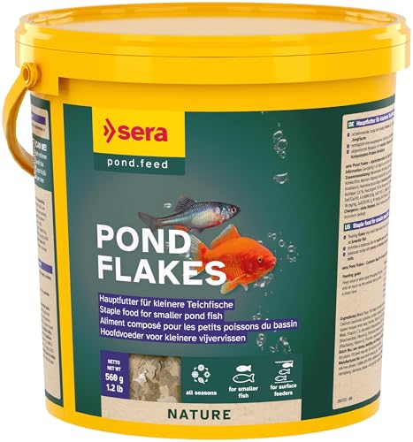 sera Pond Flakes 3,8 L (560g) | Hauptfutter für Teichfische | ohne Farb- & Konservierungsstoffe | fördert Gesundheit & Wachstum | für Goldfische, Bitterlinge & Jungfische | für sauberes Teichwasser von sera