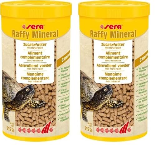 sera Raffy Mineral 1000 ml (215 g) - Schließt Versorgungslücken zuverlässig, Wasserschildkröten Futter (Packung mit 2) von sera