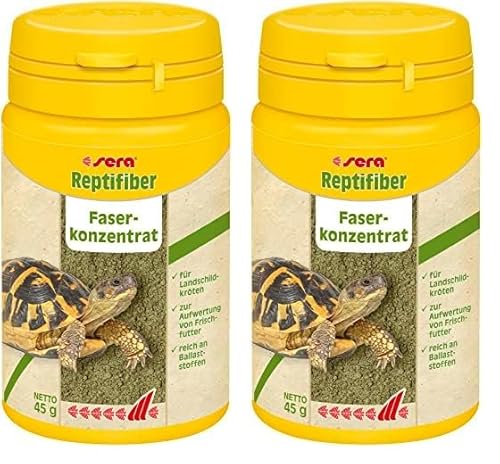 sera Reptifiber 100 ml (45 g) - Das leckere Faserkonzentrat für das Extra an Ballaststoffen, Landschildkröten Futter (Packung mit 2) von sera
