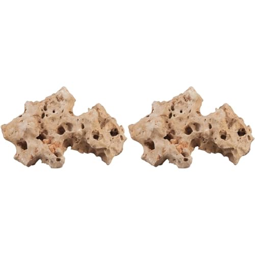 sera Rock Hole Stone L 2-3 kg - Beiges Lochgestein mit glatter Oberfläche (Packung mit 2) von sera