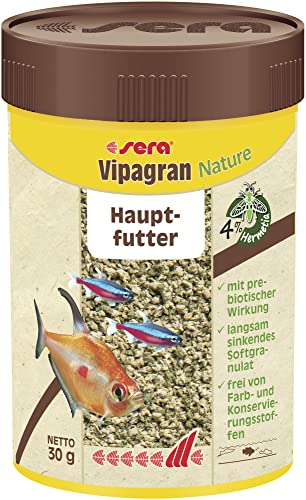 sera Vipagran Nature 100 ml | Hauptfutter aus Softgranulat mit 4% Insektenmehl | Gesundes Wachstum & kräftige Entwicklung | Auch für Fische mit kleinem Maul | Ohne Farb- & Konservierungsstoffe sera Vipagran Nature 100 ml | Hauptfutter aus Softgranulat mit 4% Insektenmehl | Gesundes Wachstum & kräftige Entwicklung | Auch für Fische mit kleinem Maul | Ohne Farb- & Konservierungsstoffe von sera