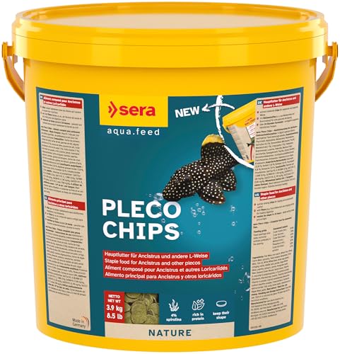 sera Pleco Chips 10 L (3,9 kg) | Formstabile Chips für den gesunden Wels wie Ancistrus & L-Welse | Hohe Futterverwertbarkeit | Futter für Zierfische | Fischfutter Made in Germany von sera