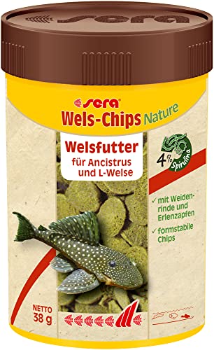 sera Welsfutter Nature 100 ml | Formstabile Chips für den gesunden Wels | Hohe Futterverwertbarkeit | Futter für Zierfische | Fischfutter Made in Germany von sera