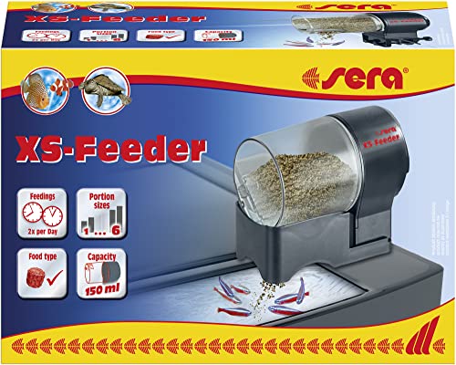 sera XS-Feeder zuverlässiger Futterautomat zur einfachen und schnellen Installation am oder auf dem Aquarium, schwarz von sera