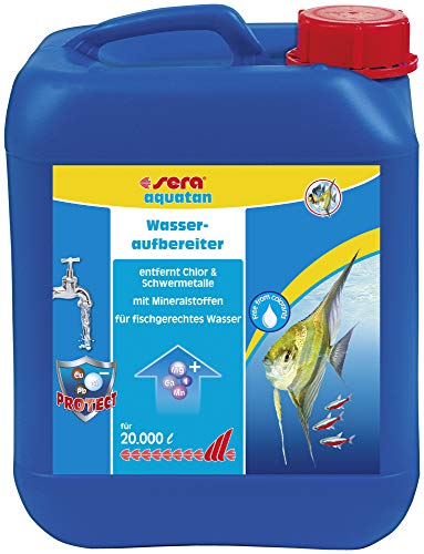 sera Aquatan 5000 ml | Wasseraufbereiter mit Bio-Protect Formula | Sofortige Chlor-Beseitigung & Schwermetallbindung | pH-Neutrale & Hautschutzkolloide | Für 20.000 Liter Aquarienwasser von sera