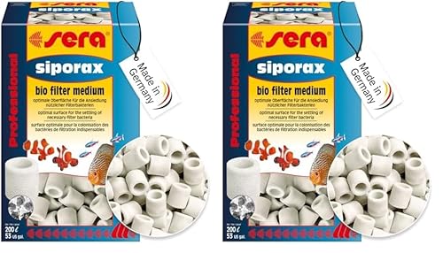 sera siporax Aquarium Filtermaterial 1000 ml (290g) | Maximale Optimierung der biologischen Filterung | Bio-Filter Medium | Biologische Filterung für Aquarien (Packung mit 2) von sera