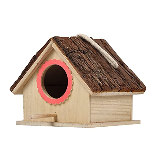 Vogelhaus für den Außenbereich, aus Holz, Futterbehälter mit Seil zum Aufhängen, für Garten, Park, Vogelfutterstation, Hotel, Tisch, Samen, Erdnuss von sfhdcfbswjnjdcbshf