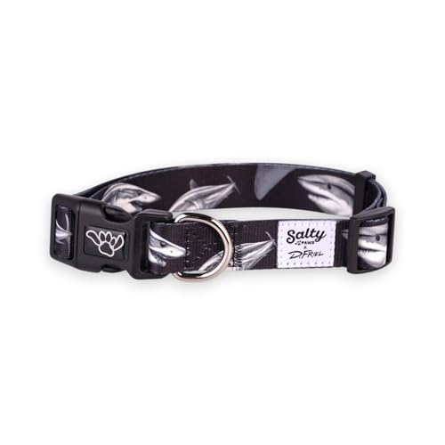 Shaka's Salty Paws Hundehalsband für Jungen und Mädchen, Größe S, M, L (kleines Hundehalsband Adj. 25,4–40,6 cm, für Hunde bis zu 11,3 kg, Mako-Hai-Hundehalsband, D. Friel) von shaka's salty paws