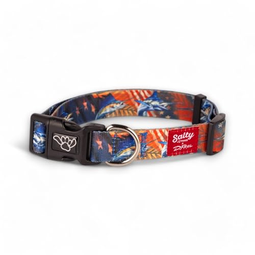 Shaka's Salty Paws Tropisches Hundehalsband, amerikanische Flagge, Billfish Pelagic Fish (mittelgroßes Hundehalsband, Adj. 35,6–50,8 cm, für Hunde 11,3–22,7 kg, USA-Flagge, Billfish-Halsband D. Friel) Shaka's Salty Paws Tropisches Hundehalsband, amerikanische Flagge, Billfish Pelagic Fish (mittelgroßes Hundehalsband, Adj. 35,6–50,8 cm, für Hunde 11,3–22,7 kg, USA-Flagge, Billfish-Halsband D. Friel) von shaka's salty paws