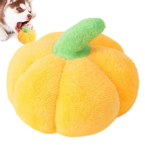 shangjia Kürbis quietschendes Hundespielzeug - Pumpkin Dog quietschendes interaktives Spielzeug - Halloween-Hundekürbis-Plüschtiere, quietschendes Hundespielzeug Hundekauspielzeug für mittelgroße von shangjia