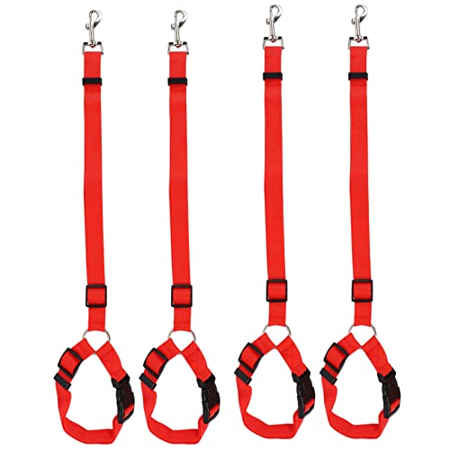 4 Packs Hundekatze Gurtband Auto Kopfstuetze Rueckhaltes Einstellbar Nylon Stoff Hunde Halter Rot von shanpu