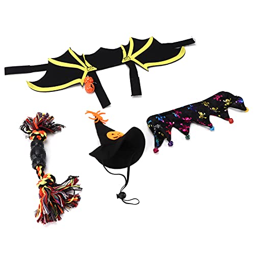 shenruifa 4 Stück Halloween Fledermaus Haustier Kostüm Hund Kostüm Dress Up Accessoires für Katzen Cosplay Party Dekoration (M) von shenruifa
