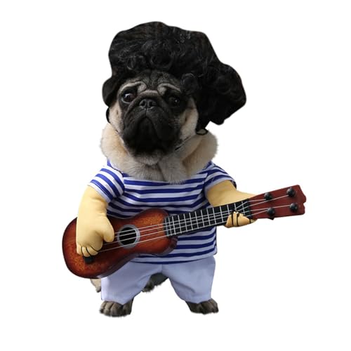 shenruifa Haustier -Gitarrenkostüm Süße Lustige Hund Halloween Kostüm Cosplay Bekleidungskleidung für Kleine Hunde Katzen Welpe Haustiere (Gitarrenkostüm XL) von shenruifa