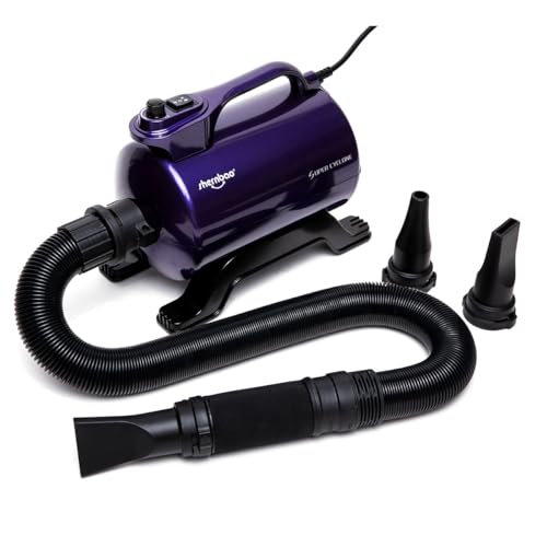 Hundefön Blower Pet Dryer Haustier-Fellpflegegebläse mit Heizung stufenlos 5.0 PS (Lila) von shernbao